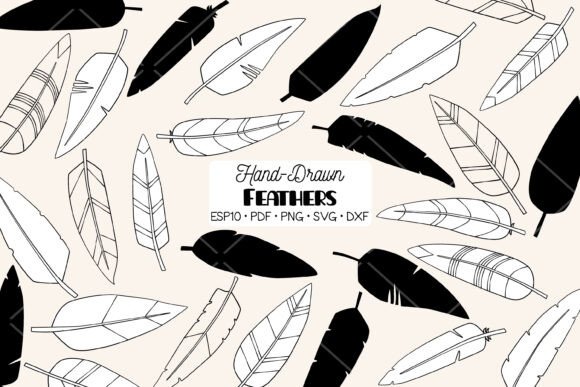Download Hand Drawn Feathers | Bird, Boho, Aztec - Hand drawn Collection