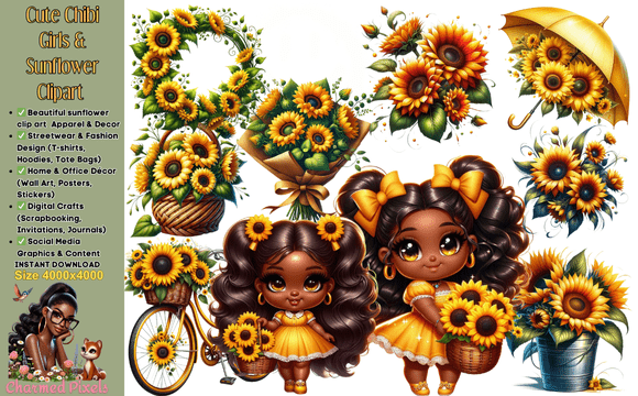 Download Springtime Sunflowers Chibi Bundle - Bundle Collection
