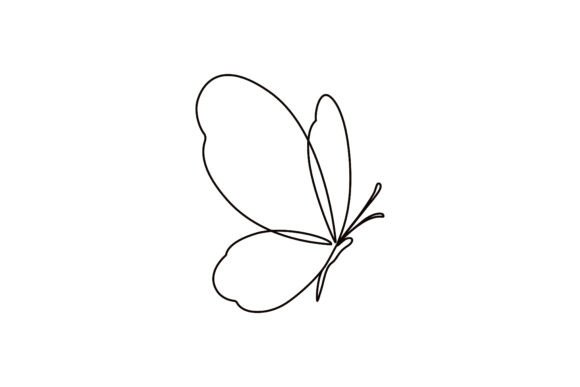 Download Line Drawing of Flying Butterfly. - Drawing Collection