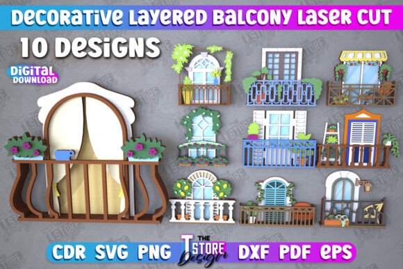 Download Decorative Layered Balcony Bundle | CNC - Bundle Collection
