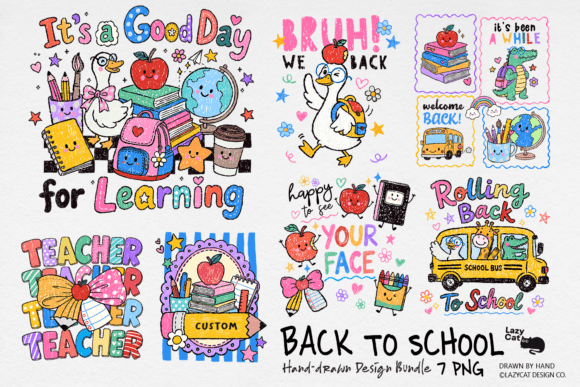 Download Back to School Hand-Drawn PNG Bundle - Bundle Collection