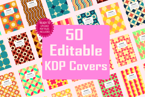 Download KDP Cover Bundle, 50 Editable Notebook - Bundle Collection