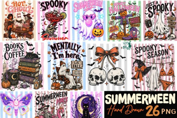Download Summerween Hand Drawn Stripes Bundle - Hand drawn Collection