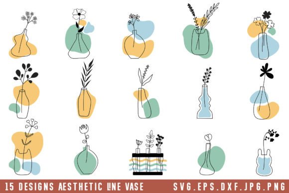 Download Aesthetic House Plant in Vase Line Art - Premium Resources
