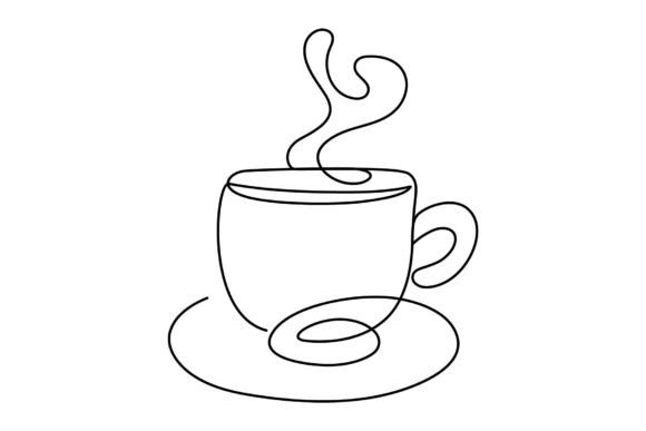 Download Tea Cup Continuous Line Drawing. - Drawing Collection