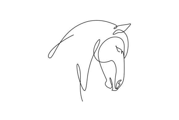 Download One Single-line Drawing of Horse Face - Drawing Collection