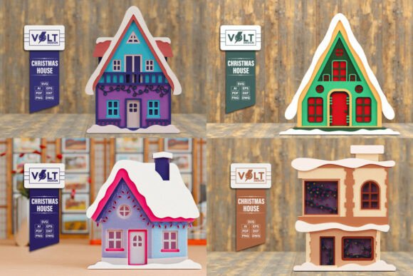 Download Cute Christmas House 3D SVG BUNDLE - Bundle Collection