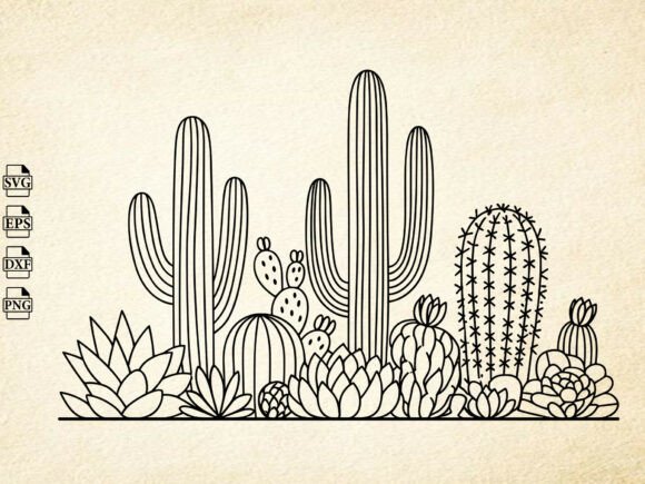 Download Cactus SVG, Hand Drawn Desert Clipart - Hand drawn Collection