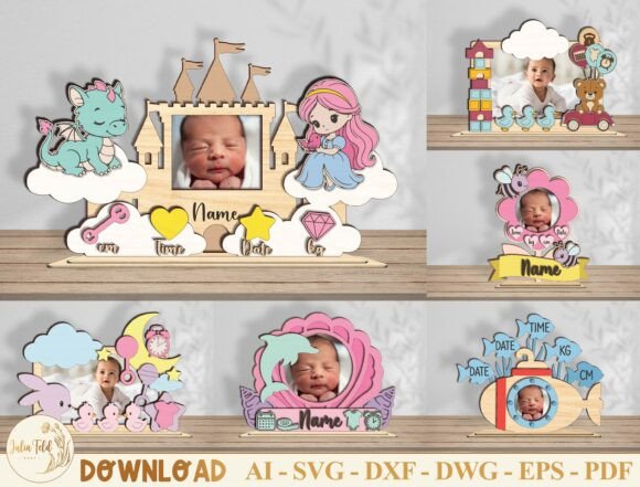 Download Baby Milestone Photo Frame SVG Bundle - Bundle Collection