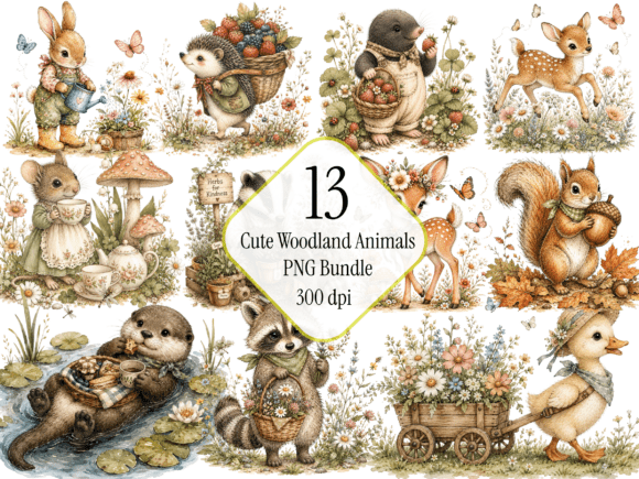 Download Cute Woodland Animals PNG Bundle - Bundle Collection