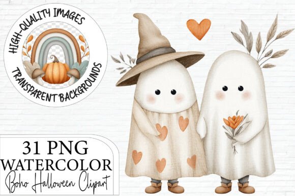 Download Boho Halloween Watercolor Clipart Bundle - Bundle Collection