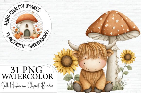 Download Watercolor Fall Mushroom Clipart Bundle - Bundle Collection